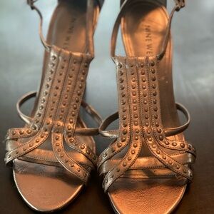 Nine West Metallic Strappy Heels